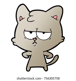bored cartoon cat