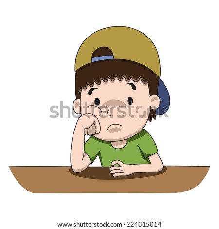 Bored Cartoon Character Vector Illustrator Stock Vector (Royalty Free