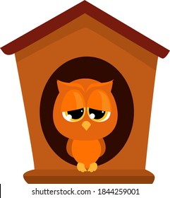 Bored cat, illustration, vector on white background