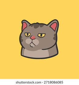Gelangweilte Katze Meme Aufkleber Vektor Niedliche Illustration