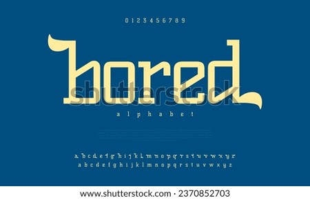 Bored creative modern urban alphabet font. Digital abstract moslem, futuristic, fashion, sport, minimal technology typography. Simple numeric vector illustration