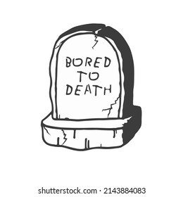bored to dead garve illustartion black isolated