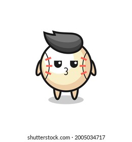 the bored expression of cute baseball characters , cute style design for t shirt, sticker, logo element
