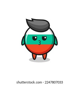 la expresión aburrida de los personajes lindos de la bandera bulgaria, diseño de estilo lindo para camiseta, pegatina, elemento logo