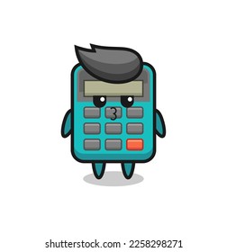 the bored expression of cute calculator characters , cute style design for t shirt, sticker, logo element