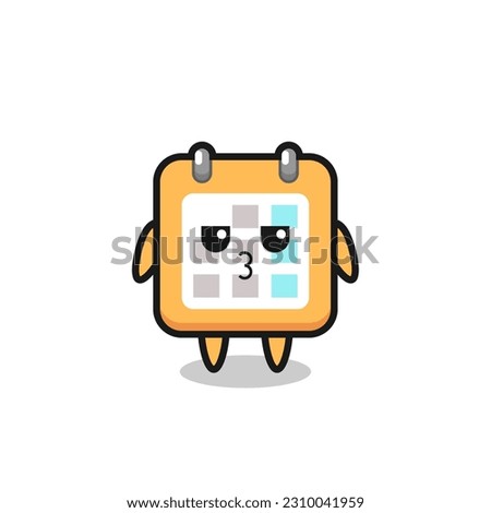 the bored expression of cute calendar characters , cute style design for t shirt, sticker, logo element