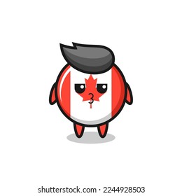 la expresión aburrida de los personajes lindos de la bandera canadá, diseño de estilo lindo para camiseta, pegatina, elemento logo