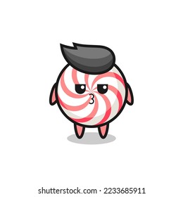 the bored expression of cute candy characters , cute style design for t shirt, sticker, logo element