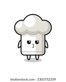 the bored expression of cute chef hat characters , cute style design for t shirt, sticker, logo element