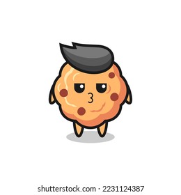 la expresión aburrida de los personajes de las galletas de chocolate lindo, diseño de estilo lindo para camiseta, pegatina, elemento logo
