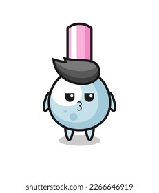 the bored expression of cute cotton bud characters , cute style design for t shirt, sticker, logo element