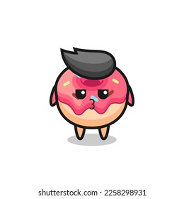 the bored expression of cute doughnut characters