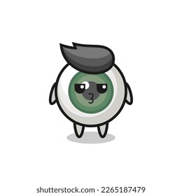 the bored expression of cute eyeball characters , cute style design for t shirt, sticker, logo element