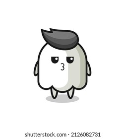 the bored expression of cute ghost characters , cute style design for t shirt, sticker, logo element