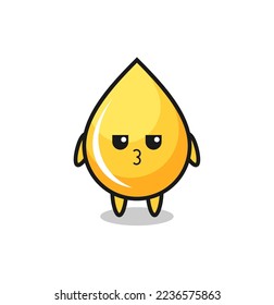 the bored expression of cute honey drop characters , cute style design for t shirt, sticker, logo element