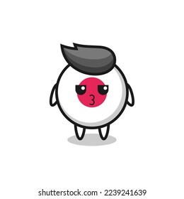 the bored expression of cute japan flag badge characters , cute style design for t shirt, sticker, logo element