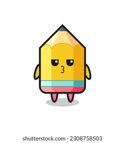 the bored expression of cute pencil characters , cute style design for t shirt, sticker, logo element