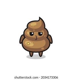 la expresión aburrida de personajes de poop bonitos , diseño de estilo lindo para camiseta, pegatina, elemento logo