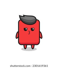 the bored expression of cute red card characters , cute style design for t shirt, sticker, logo element