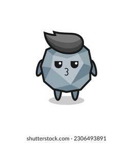 the bored expression of cute stone characters , cute style design for t shirt, sticker, logo element