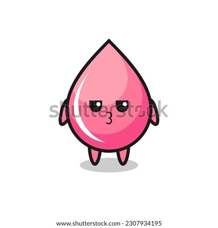 the bored expression of cute strawberry drop juice characters , cute style design for t shirt, sticker, logo element