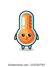 the bored expression of cute thermometer characters , cute style design for t shirt, sticker, logo element