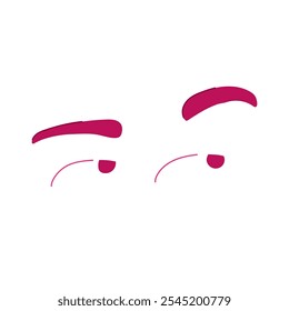desenhos animados com emoções oculares entediadas. conteúdo nojento, amor pacífico, ciúmes ansioso entediado sinal de emoções oculares.