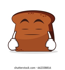 Bored face bread cartoon character vector illustration