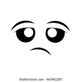bored face cartoon expression emotion icon. Isolated and flat illustration. Vector graphic