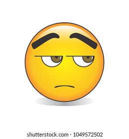 Bored Face Emoji Vector