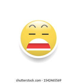 Bored face emoticon,Vector and Illustration.