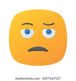 Expresión de cara aburrida, ícono de emoji aburrido, Vector premium