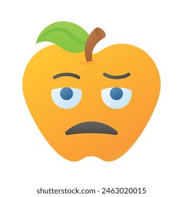 Expresión de cara aburrida, ícono de emoji aburrido, Vector premium