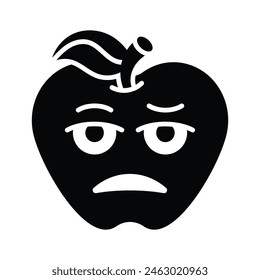 Expresión de cara aburrida, ícono de emoji aburrido, Vector premium