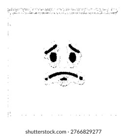 Bored face icon logo design. Grumpy emoji sign and symbol. Bored face icon. Uninterested expression character for social media and stickers.