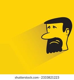 bored face with shadow on yellow background