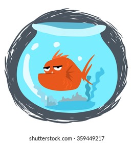 Bored fish in jar