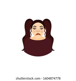 bored girl face icon vector