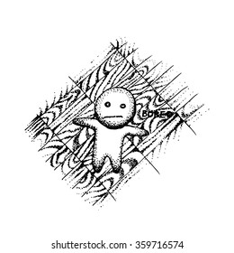 Bored, hand drawn doodle 