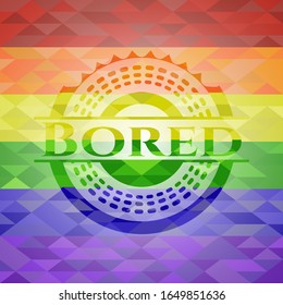 Emblema de colores de lgbt ahumado. Ilustración vectorial.Mosaico.