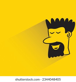 hombre aburrido con sombra sobre fondo amarillo