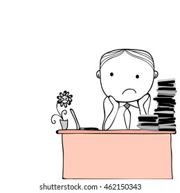 bored office man at work 
