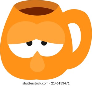 Bored orange cup, illustration, vector on a white background.
