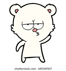 caricatura de oso polar aburrido