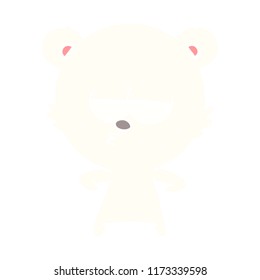 bored polar bear flat color style cartoon
