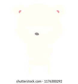 bored polar bear flat color style cartoon