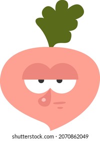 Bored radish, illustration, vector, on a white background.