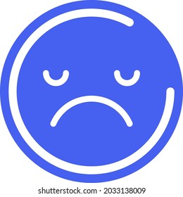 Emoticon amargo y triste, ilustración, vector, sobre fondo blanco.