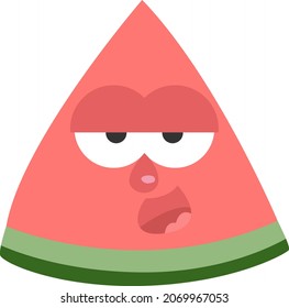 Trozo de sandía ahumado, ilustración, vector, sobre fondo blanco.