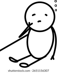 Contorno de Vetor de Expressão Stickman Entediado